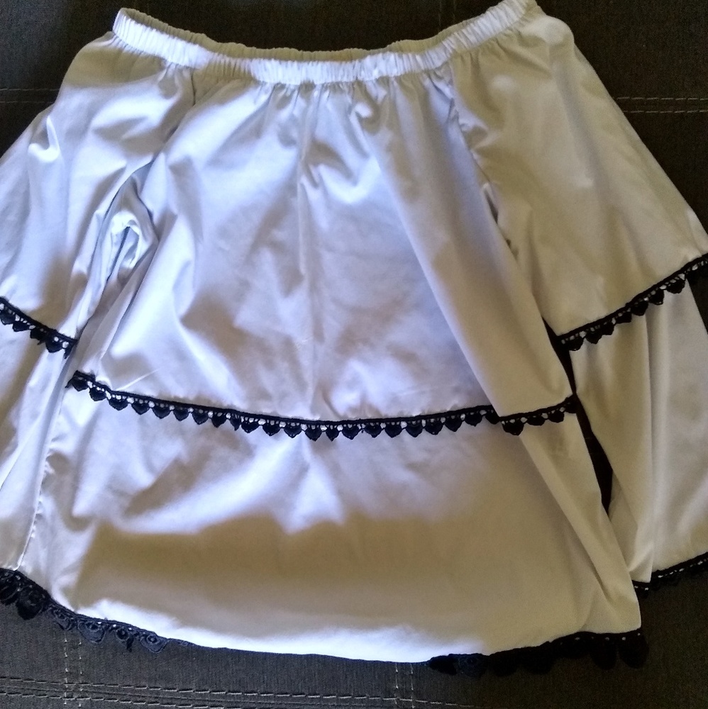 Black and bright white  colors( off the shoulder )